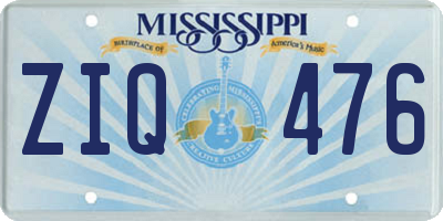 MS license plate ZIQ476
