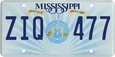 MS license plate ZIQ477