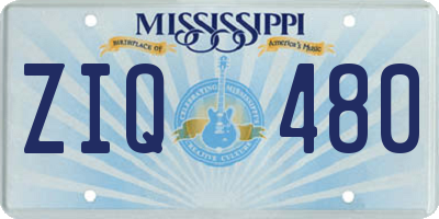 MS license plate ZIQ480