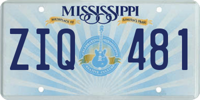 MS license plate ZIQ481