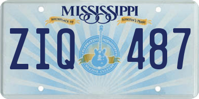 MS license plate ZIQ487