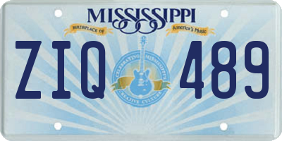 MS license plate ZIQ489