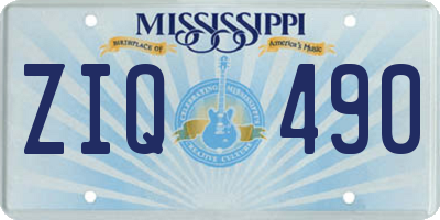 MS license plate ZIQ490