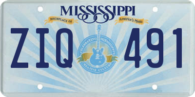MS license plate ZIQ491