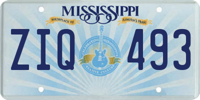 MS license plate ZIQ493