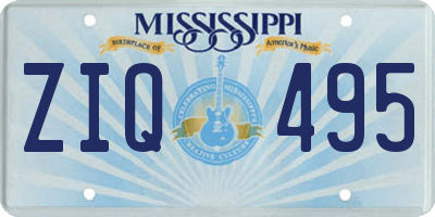 MS license plate ZIQ495