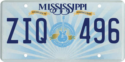 MS license plate ZIQ496