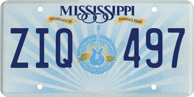 MS license plate ZIQ497