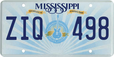 MS license plate ZIQ498