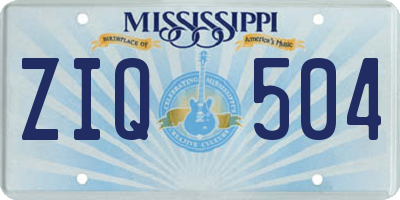 MS license plate ZIQ504