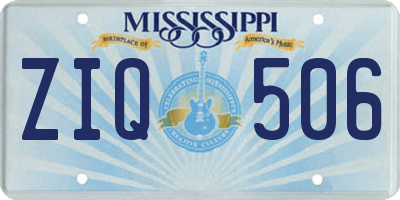 MS license plate ZIQ506