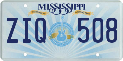 MS license plate ZIQ508