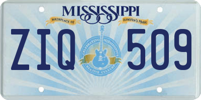 MS license plate ZIQ509