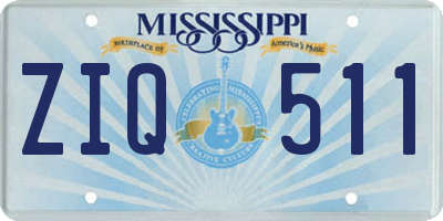 MS license plate ZIQ511