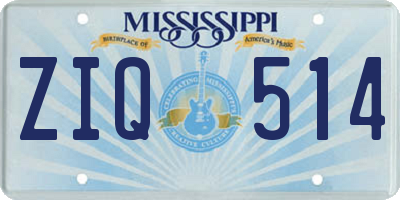 MS license plate ZIQ514