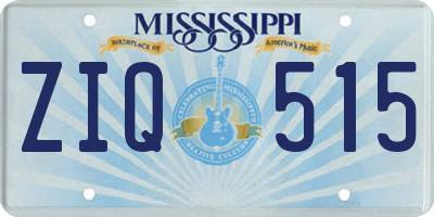 MS license plate ZIQ515