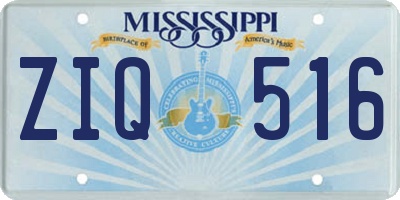 MS license plate ZIQ516