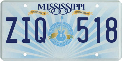 MS license plate ZIQ518