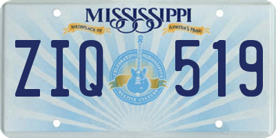 MS license plate ZIQ519