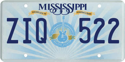 MS license plate ZIQ522