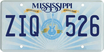 MS license plate ZIQ526