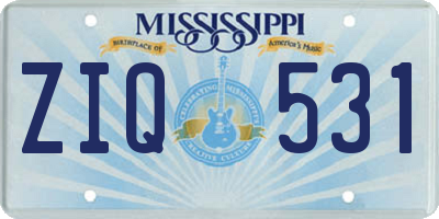 MS license plate ZIQ531