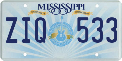 MS license plate ZIQ533