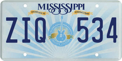 MS license plate ZIQ534