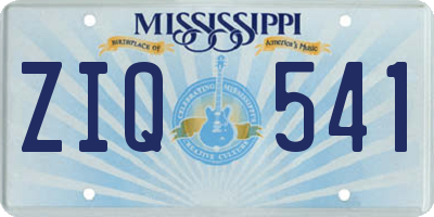MS license plate ZIQ541