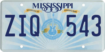 MS license plate ZIQ543