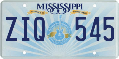MS license plate ZIQ545