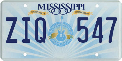 MS license plate ZIQ547