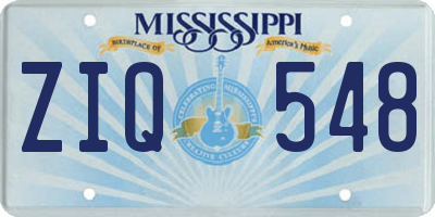 MS license plate ZIQ548