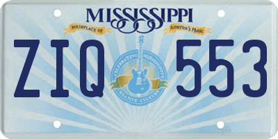 MS license plate ZIQ553
