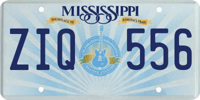 MS license plate ZIQ556