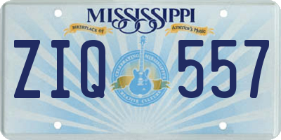 MS license plate ZIQ557