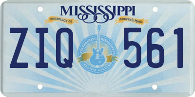 MS license plate ZIQ561