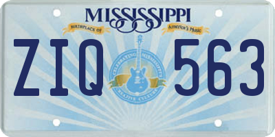 MS license plate ZIQ563
