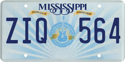 MS license plate ZIQ564