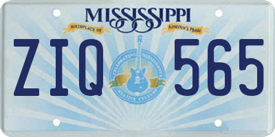MS license plate ZIQ565