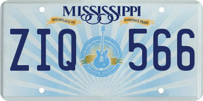 MS license plate ZIQ566