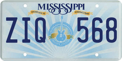 MS license plate ZIQ568