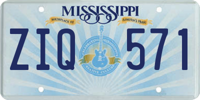 MS license plate ZIQ571