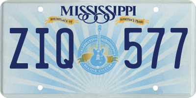 MS license plate ZIQ577