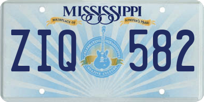 MS license plate ZIQ582