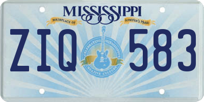 MS license plate ZIQ583