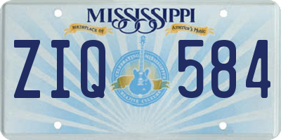 MS license plate ZIQ584