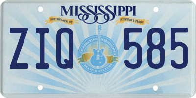 MS license plate ZIQ585