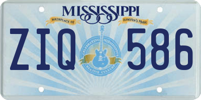 MS license plate ZIQ586