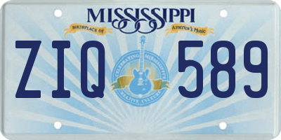 MS license plate ZIQ589
